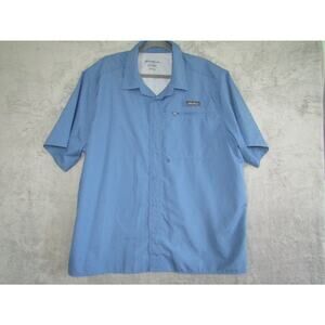 Eddie Bauer XXLT Blue Short Sleeve Fishing Shirt Vented XXL Tall Outdoor Golf